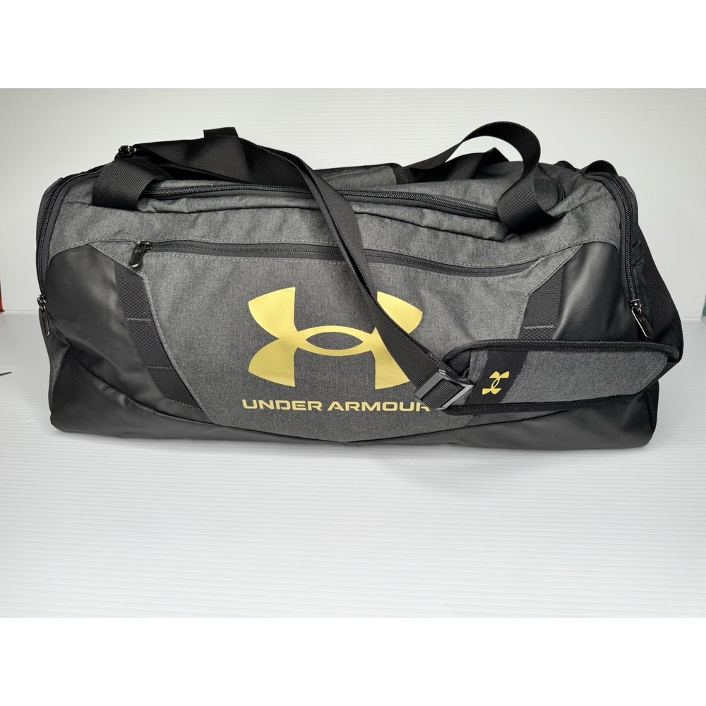 Grey Black Duffle Bag Gym Bag Under Armour Storm Strap 24" X 12" 54 L Liter